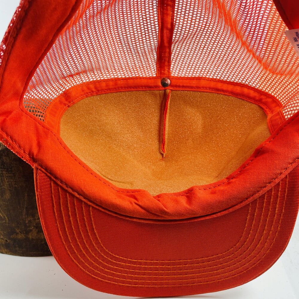 NRA Freedom Vintage Mesh Back Baseball Cap Snapback One Size Orange USA Made - Picture 8 of 9